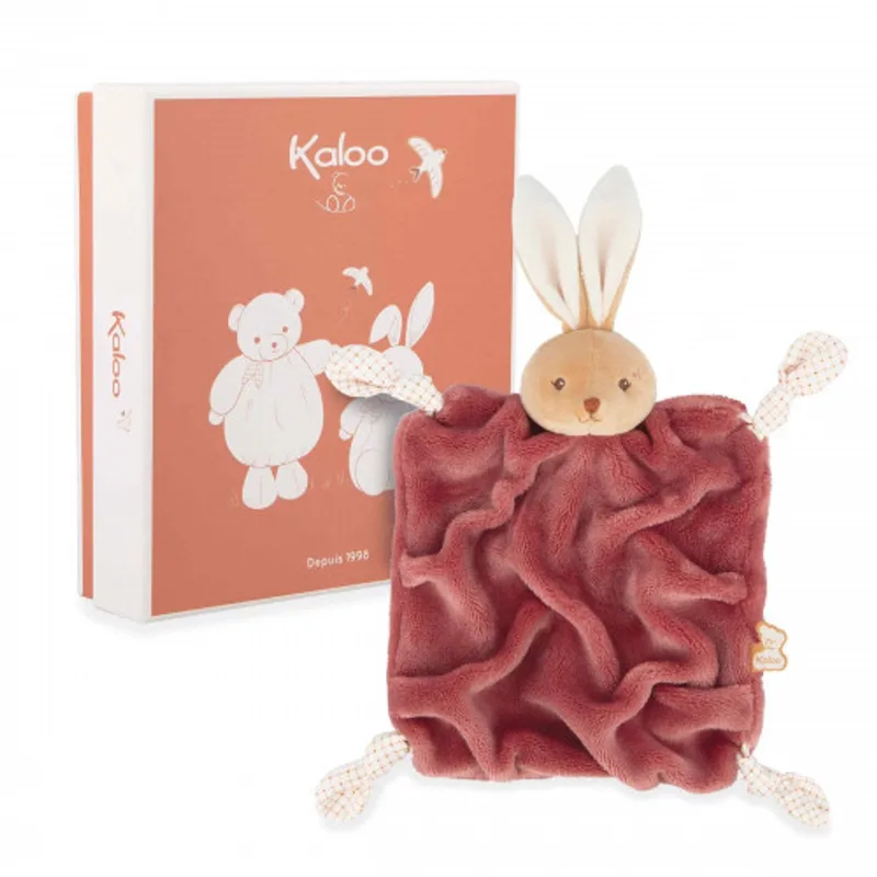 Intemporel - Knuffeldoek - Konijn - Bordeaux kleur by Kaloo in Konijn Bordeaux – product photo