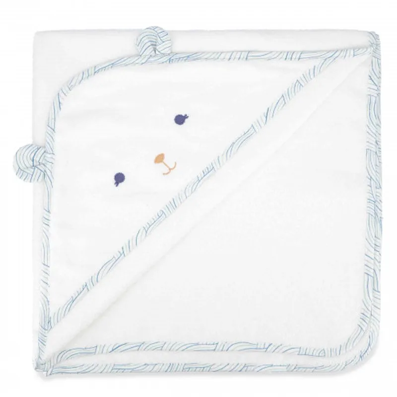 Petit Calme - Babygechenkset - Badcape en borstel van Kaloo in Wit – productfoto