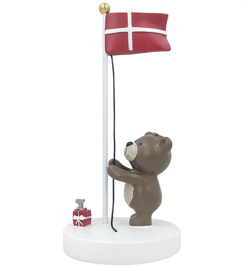 Tafelfiguur - 14,5 cm - Knuffel m. Muis en cadeau fra Kids by Friis – produktbillede