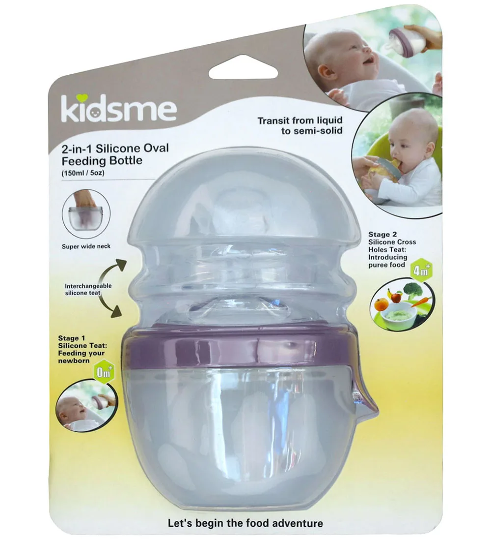 Babyflesje/Food Feeder - 2-in-1 - 150ml - Silicone - Plum de KidsMe – photo produit