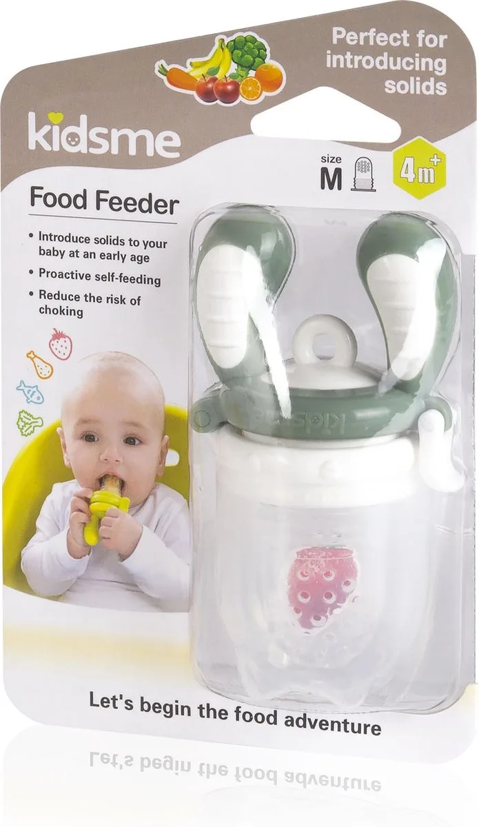 Food Feeder fruitspeen & sabbelzakje voor baby - Maat M - Grijs van KidsMe in Meerkleurig – productfoto