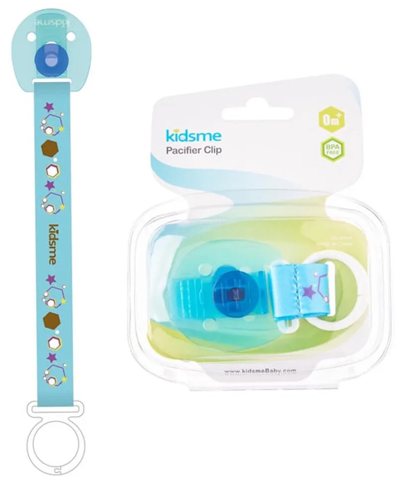 Fopspeen- en bijtringhouder Aquamarine van KidsMe in Blauw – productfoto