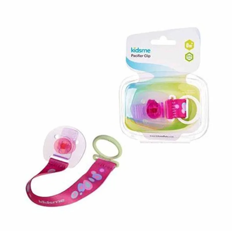 Fopspeen- en bijtringhouder van KidsMe in Roze – productfoto