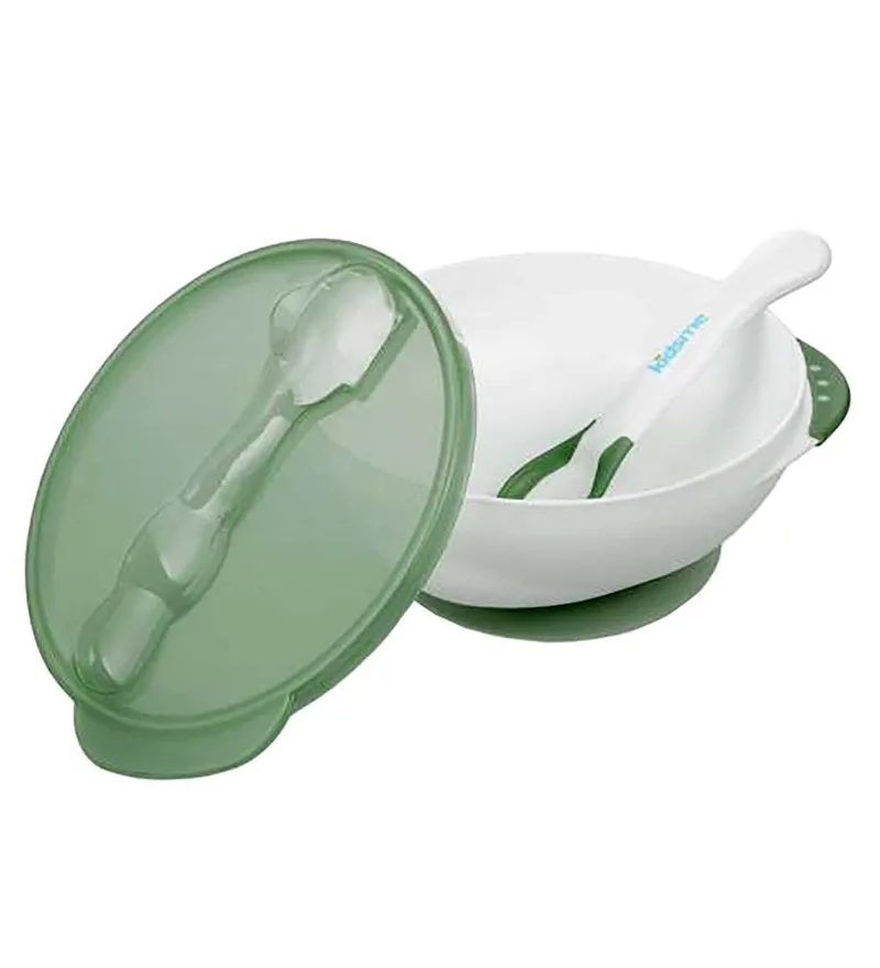 Kom m. Lepel - Groen van KidsMe – productfoto