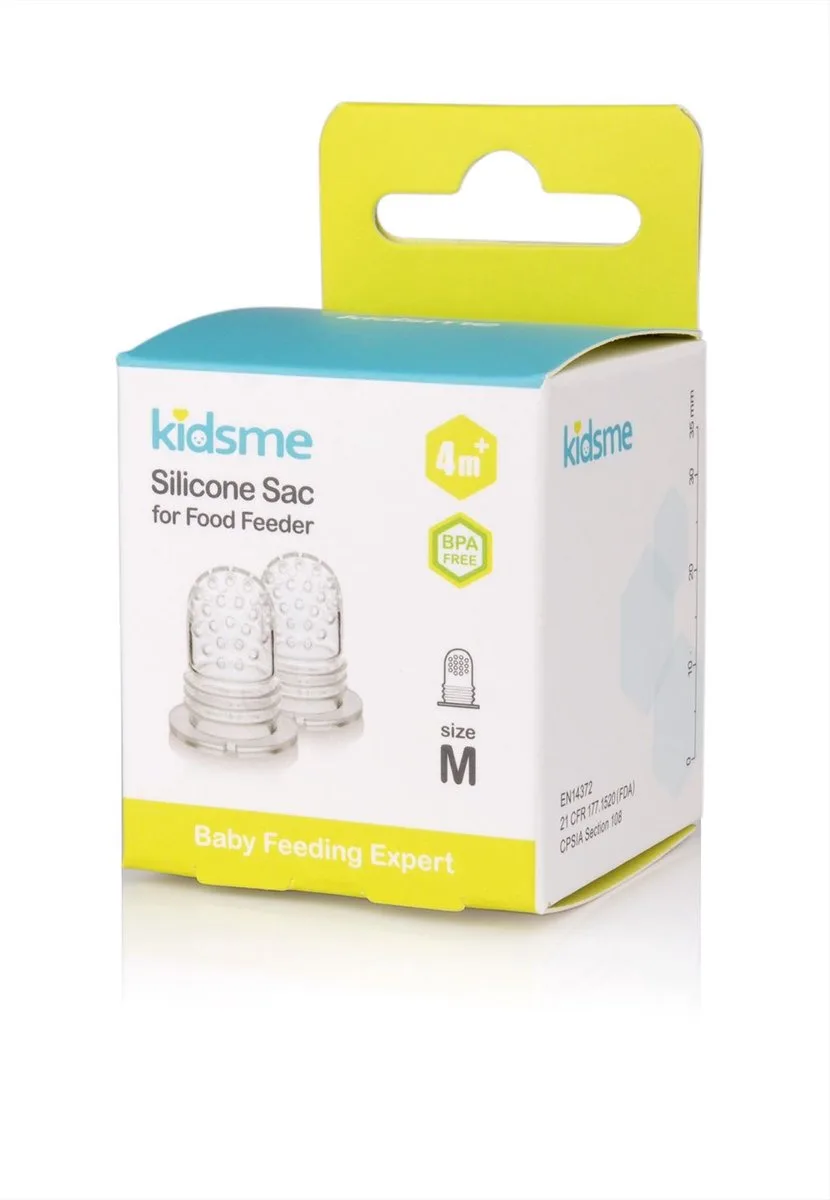 Silicone Sac for Food Feeder (Size:M)-2 Pcs by KidsMe in Transparent – product photo