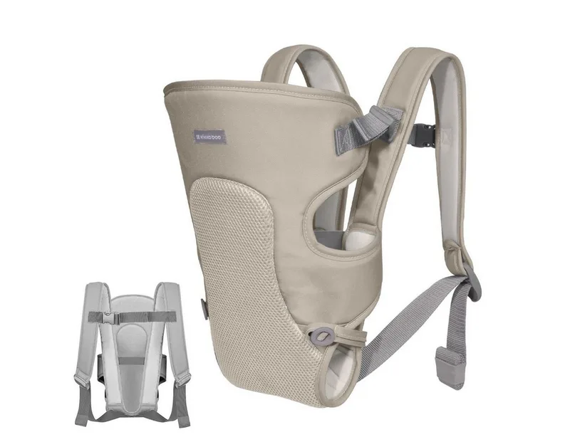 Babytrage Myra, Bauchtrage, Rückentrage, klappbare Kopfstütze, gepolsterte Gurte by Kikkaboo in Beige – product photo