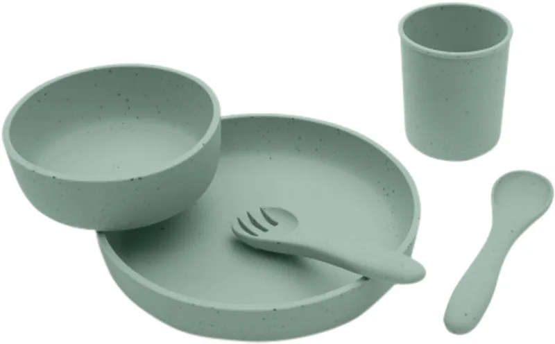 Eetset - 5 Delig - Platina Siliconen by Kikkaboo in Green – product photo