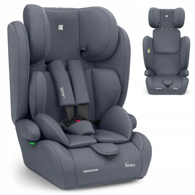 i-Pass Autostoel 76-150 cm fra Kikkaboo i Grijs – produktbillede