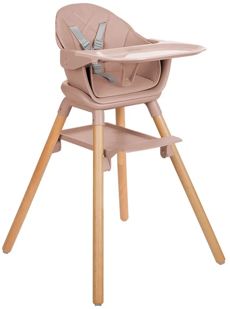 Kikkaboo 2-in-1 Woody 2024 Kinderstoel Voor Thuis Roze Kinderen de Kikkaboo en Pink – photo produit