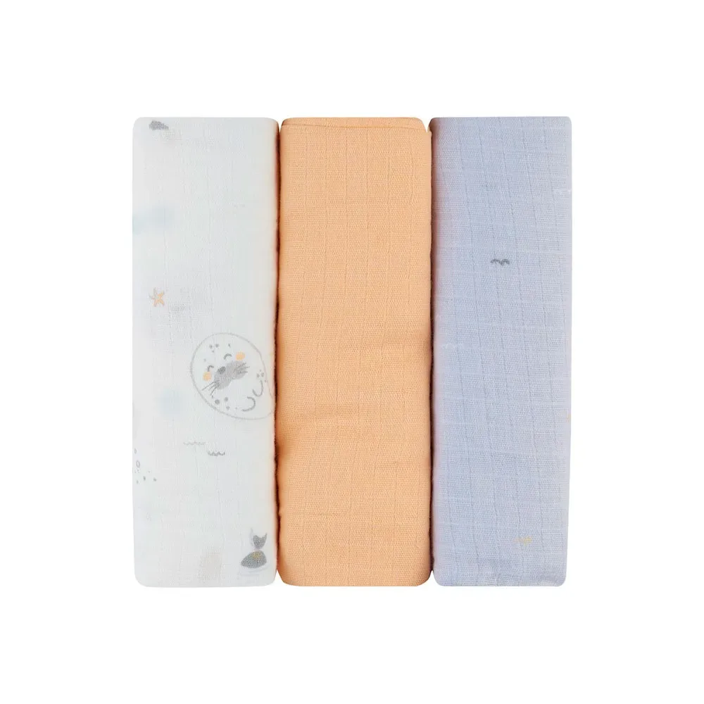 Seally Me Mousseline 75x75 Cm 3 Eenheden van Kikkaboo – productfoto