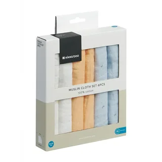 Stripy Friends Set Van 6 Mousseline Doeken 30x30 Cm de Kikkaboo – photo produit 2 sur 2