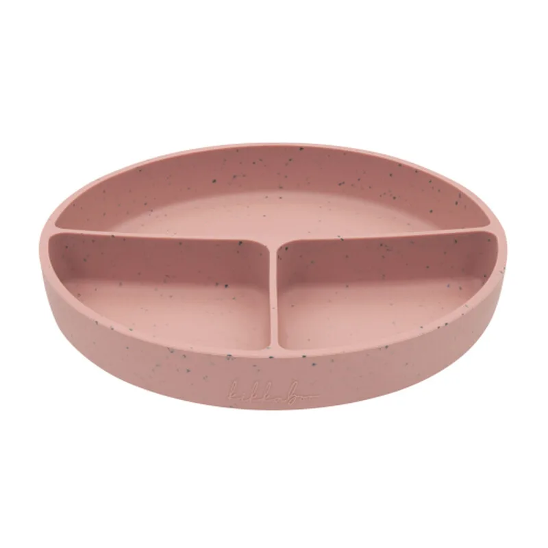 Bord Met Vakken - Platina Siliconen - Roze van Kikkaboo – productfoto