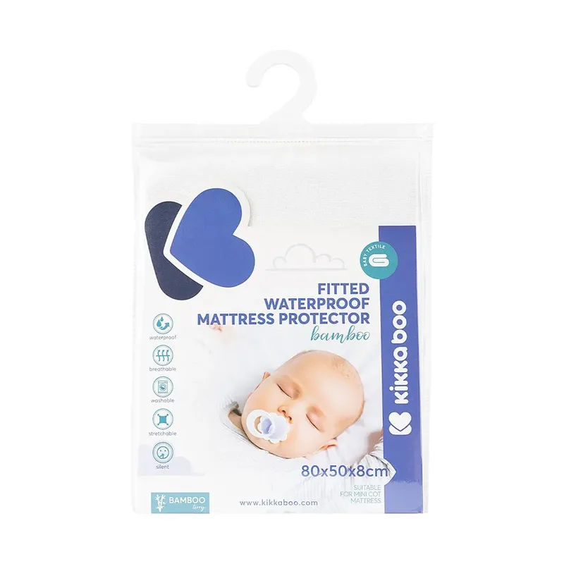 Verstelbare Matrasbeschermer Van Bamboe Voor Wiegje 80/50/8 Cm fra Kikkaboo – produktbillede