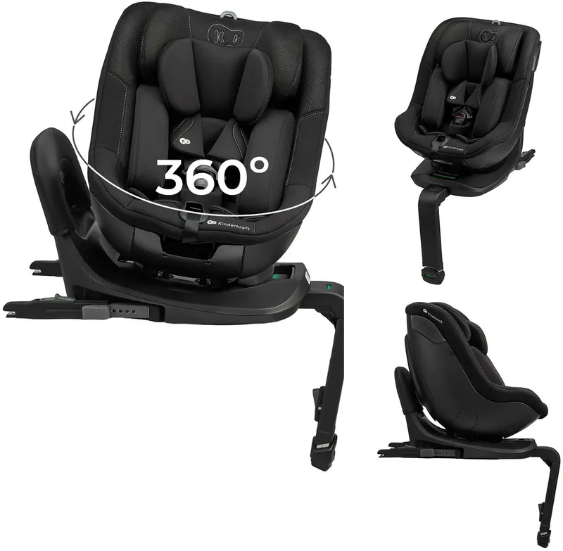Autostoeltje I-GUARD i-Size AIR FLOW 40–105 cm | ISOFIX + steunpoot | 360° draaibaar | 4-sterren veiligheid från Kinderkraft i Zwart – produktbild
