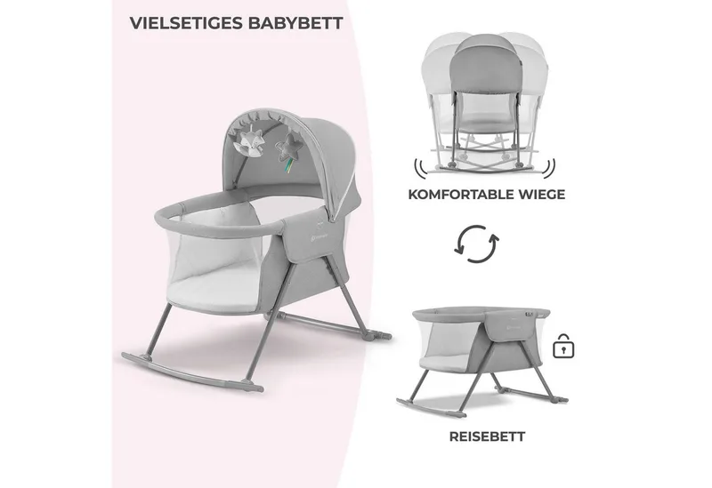 Baby-Reisebett LOVI by Kinderkraft in Grey – product photo 4 of 5