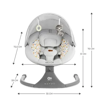 Babyschaukel LUMI 2in1 von Kinderkraft in Grau, 55 × 59 × 70 mm – Produktfoto 2 von 3