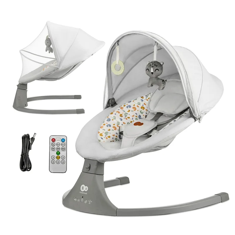 Babyschaukel LUMI 2in1 von Kinderkraft in Grau, 55 × 59 × 70 mm – Produktfoto 3 von 3