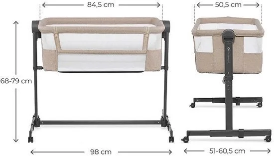 Beistellbett 2in1 NESTEE UP 2 by Kinderkraft in Beige, 98 × 51 × 68 mm – product photo 3 of 4