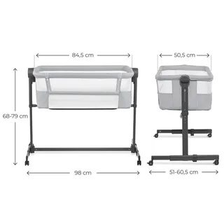 Beistellbett 2in1 NESTEE UP 2 by Kinderkraft in Grey, 98 × 51 × 68 mm – product photo 2 of 3