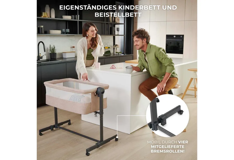 Beistellbett Neste Up 2 by Kinderkraft in Grey – product photo 2 of 5