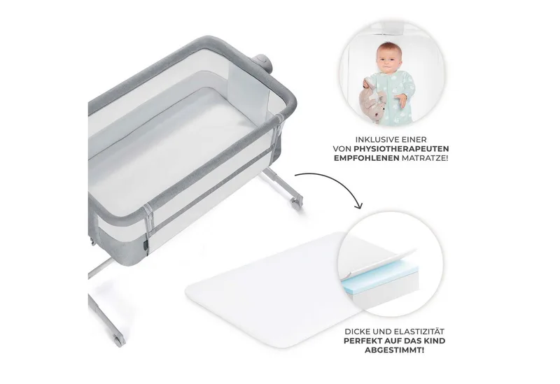 Beistellbett Neste Up 2 by Kinderkraft in Grey – product photo 4 of 5