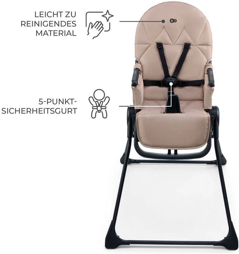 BINCI Kinderstoel – 3‑voudig Rugleuning – 5‑punts Veiligheidsgordel – Opvouwbaar & Lichtgewicht von Kinderkraft in Beige – Produktfoto 4 von 5