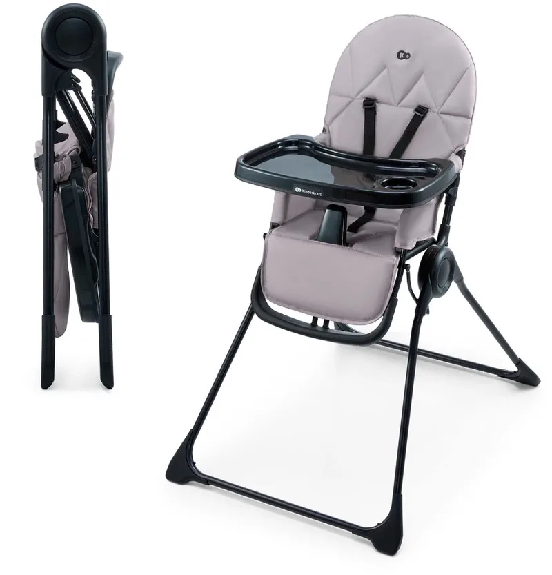 BINCI Kinderstoel - Voor Baby’s en Peuters - 3‑voudig Verstelbare Rugleuning, 5‑Punts Gordel, Opvouwbaar en Lichtgewicht van Kinderkraft in Grijs – productfoto