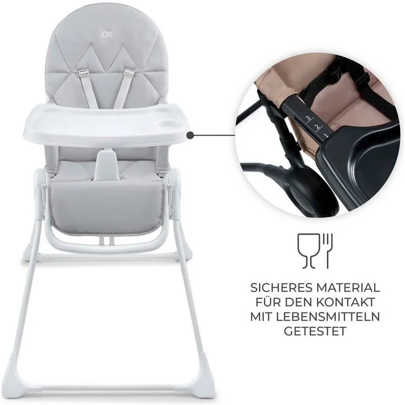 BINCI Kinderstoel - Voor Baby’s en Peuters - 3‑voudig Verstelbare Rugleuning, 5‑Punts Gordel, Opvouwbaar en Lichtgewicht von Kinderkraft in Hellgrau – Produktfoto 3 von 5