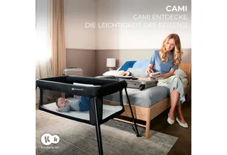 CAMI 3‑in‑1 Reisbed – Wieg & Reisbed – Lichtgewicht 5 kg – 2 Hoogte-instellingen – Reisrugzak Inclusief – Compact Inklapbaar by Kinderkraft in Black – product photo 2 of 5