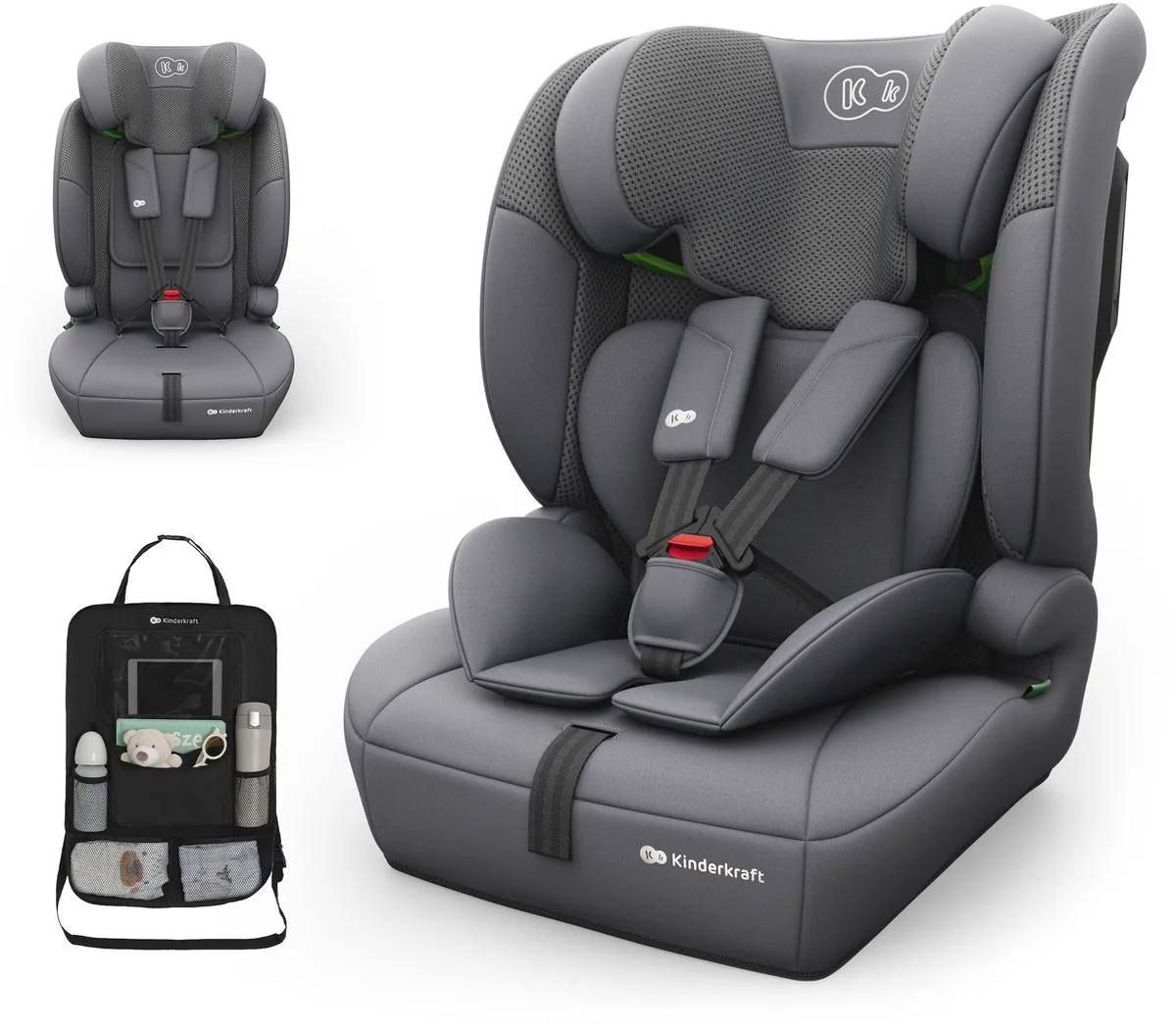 COMFORT UP 2 PLUS - Autostoel - Meegroeiend - Met Auto Organizer von Kinderkraft in Grau – Produktfoto