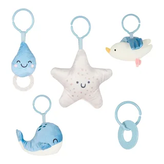 COZYPLAY Educatief Speelkleed - Met 2 Knuffels, Bijtring en Spiegeltje - Wasbaar, Compact en Draagbaar - Ø91 cm von Kinderkraft in Nordic Breeze – Produktfoto 3 von 3