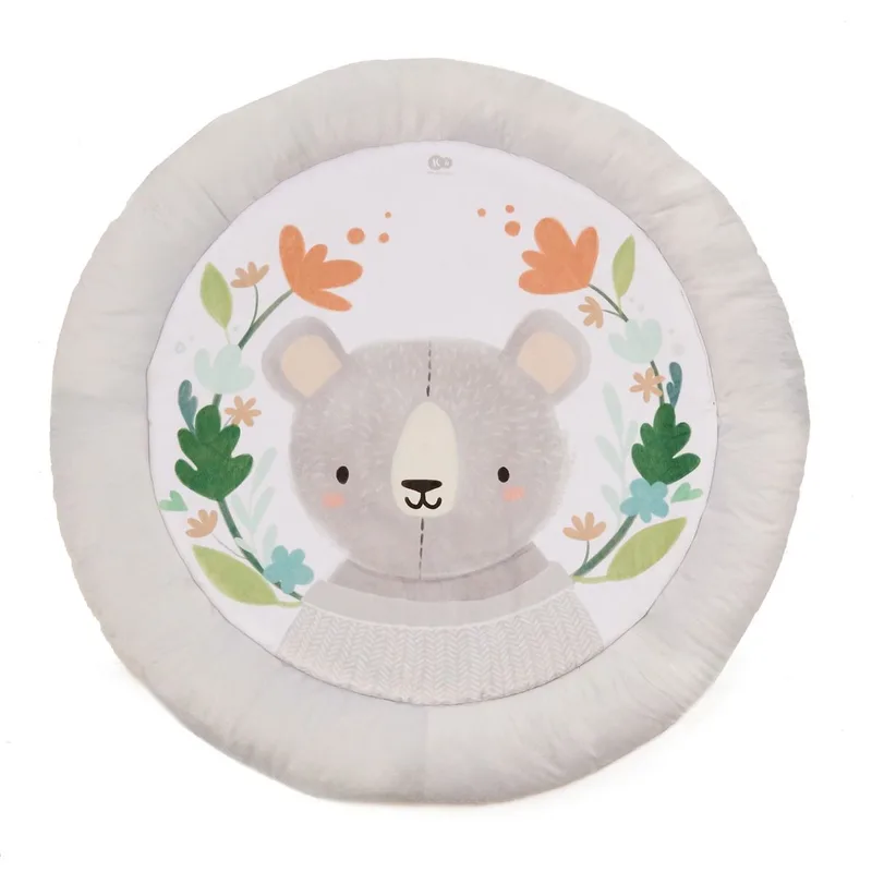 COZYPLAY Educatief Speelkleed - Met 2 Knuffels, Bijtring en Spiegeltje - Wasbaar, Compact en Draagbaar - Ø91 cm - Lichtgrijs by Kinderkraft in Grey – product photo 4 of 4