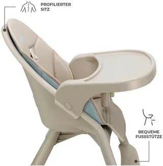 DINNLY Kinderstoel – Inklapbaar – 5-puntsgordel – Inclusief Dienblad – Vanaf 6 maanden von Kinderkraft in Beige – Produktfoto 5 von 5
