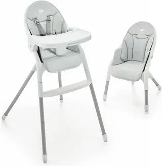 DINNLY Kinderstoel – Inklapbaar – 5-puntsgordel – Inclusief Dienblad – Vanaf 6 maanden – Lichtgrijs by Kinderkraft in Grey – product photo 2 of 5