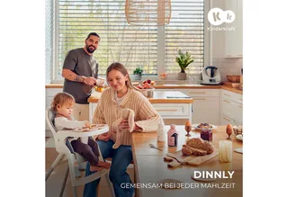 DINNLY Kinderstoel – Inklapbaar – 5-puntsgordel – Inclusief Dienblad – Vanaf 6 maanden von Kinderkraft in Beige – Produktfoto 3 von 5