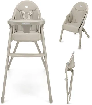 DINNLY Kinderstoel – Inklapbaar – 5-puntsgordel – Inclusief Dienblad – Vanaf 6 maanden von Kinderkraft in Beige – Produktfoto 1 von 5