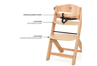 ENOCK - Houten Kinderstoel 3-in-1 - Hoge babystoel - Hoogte verstelbaar in 5 niveaus - Tot 10 jaar - Natuur von Kinderkraft – Produktfoto 5 von 5