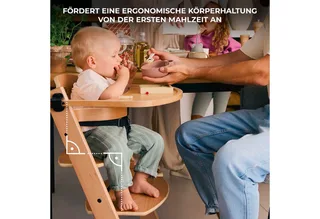 ENOCK - Houten Kinderstoel 3-in-1 - Hoge babystoel - Hoogte verstelbaar in 5 niveaus - Tot 10 jaar - Natuur von Kinderkraft – Produktfoto 4 von 5
