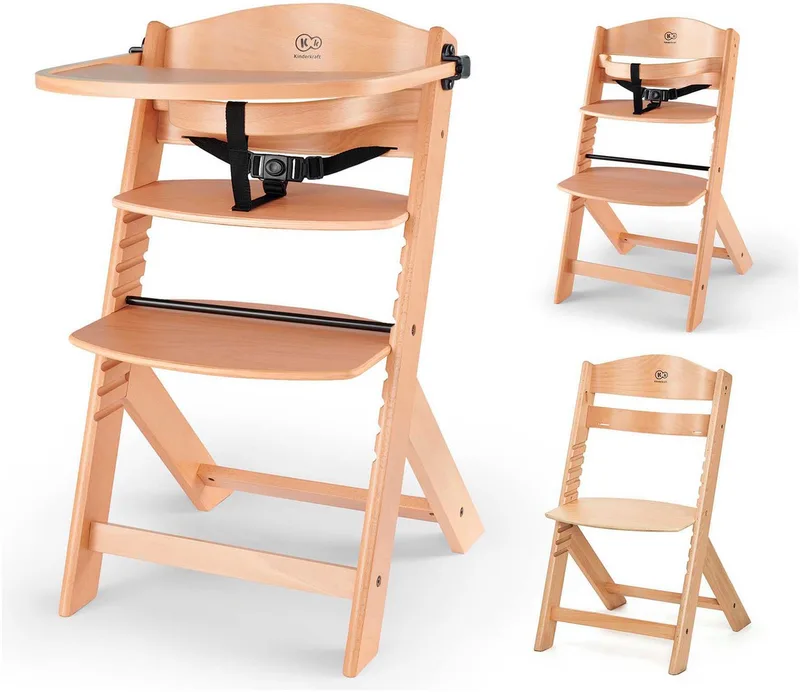 ENOCK - Houten Kinderstoel 3-in-1 - Hoge babystoel - Hoogte verstelbaar in 5 niveaus - Tot 10 jaar - Natuur von Kinderkraft – Produktfoto 2 von 5