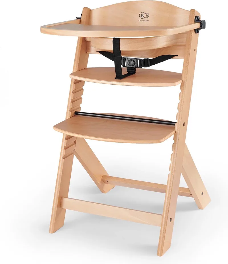ENOCK - Houten Kinderstoel 3-in-1 - Hoge babystoel - Hoogte verstelbaar in 5 niveaus - Tot 10 jaar - Natuur by Kinderkraft in Overig – product photo