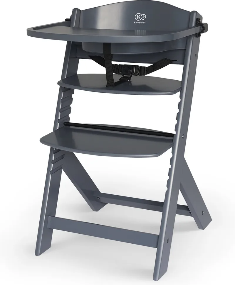 ENOCK - Houten Kinderstoel 3-in-1 - Hoge babystoel - Meegroeiend - Tot 10 jaar by Kinderkraft in Grijs – product photo