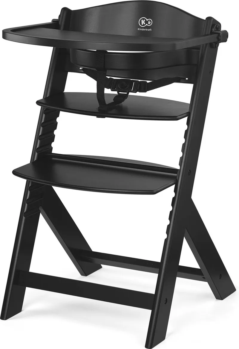 ENOCK - Houten Kinderstoel 3-in-1 - Hoge babystoel - Tot 35 kg - Voor oudere kinderen - Tot 10 jaar fra Kinderkraft i Zwart – produktbillede
