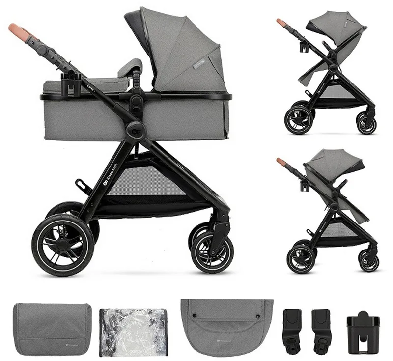 ESME 2-in-1 – Kinderwagen met reiswieg en wandelzitje – Compact inklapbaar – Tot 25 kg de Kinderkraft en Grijs – photo produit