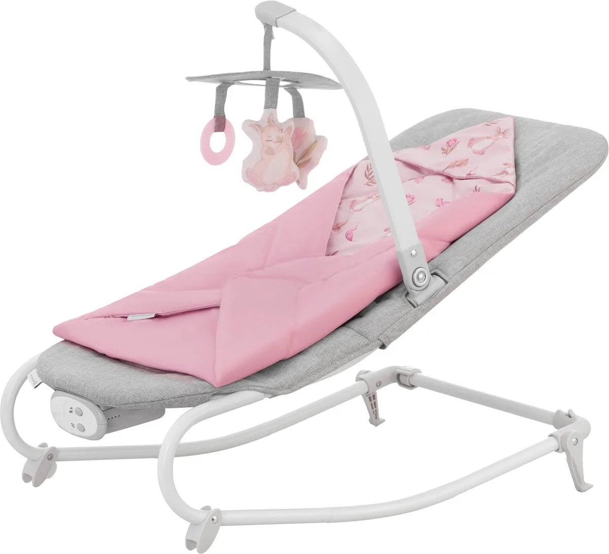 FELIO 2 Wipstoel - 2-in-1 wiegfunctie - 8 melodieën de Kinderkraft en Rose – photo produit