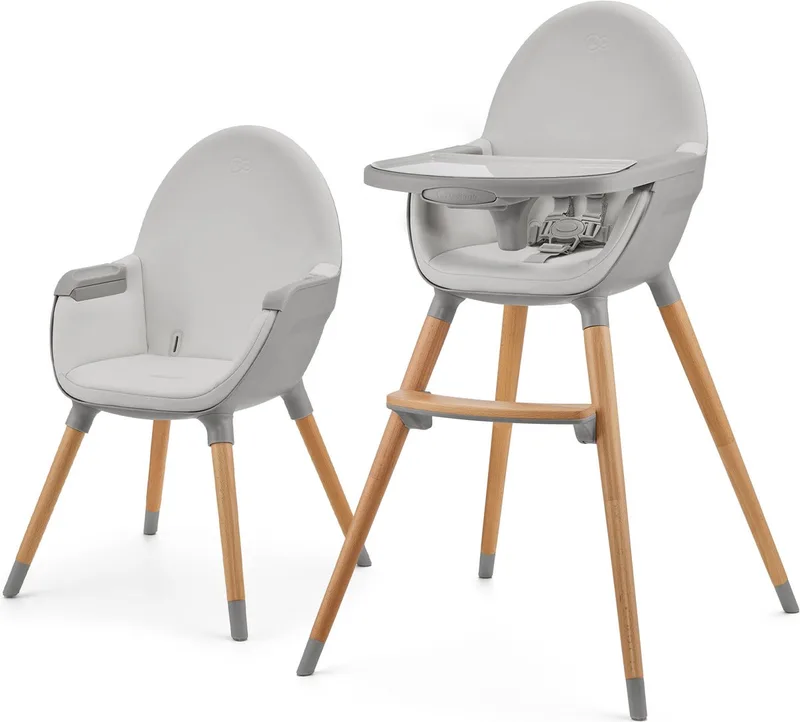 FINI 2 Kinderstoel 2-in-1 – Vanaf 6 maanden - Eetstoel - Dubbel eetblad - Makkelijk schoon by Kinderkraft in Grijs – product photo