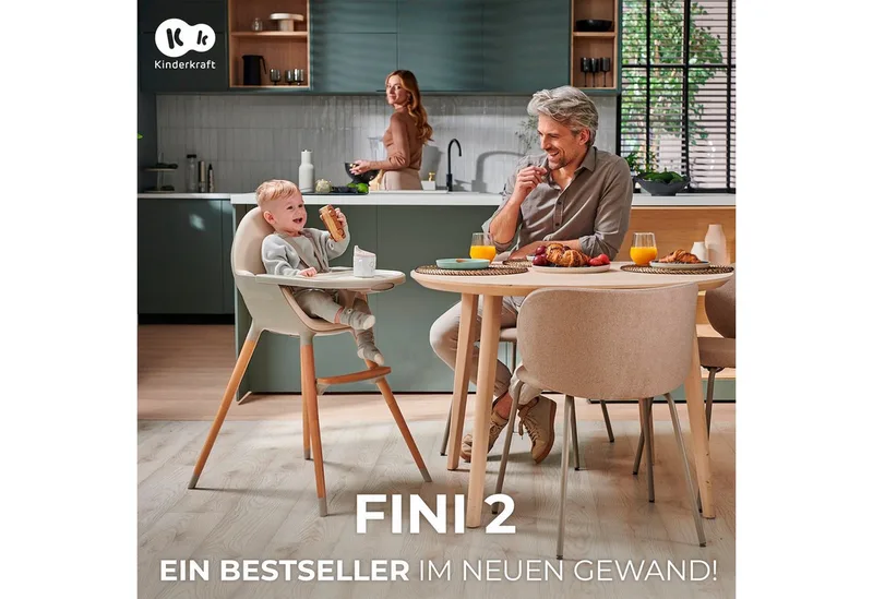 FINI 2 Kinderstoel 2-in-1 – Verstelbare Tray – Met voetensteun - Tot 5 jaar – Groene by Kinderkraft in Green – product photo 3 of 5