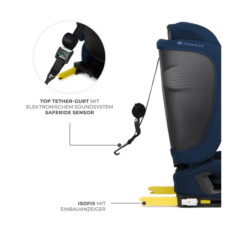 FIX2GO I-SIZE Autostoel – 76-150 cm – Met Isofix – Inklapbaar von Kinderkraft in Blau – Produktfoto 3 von 3