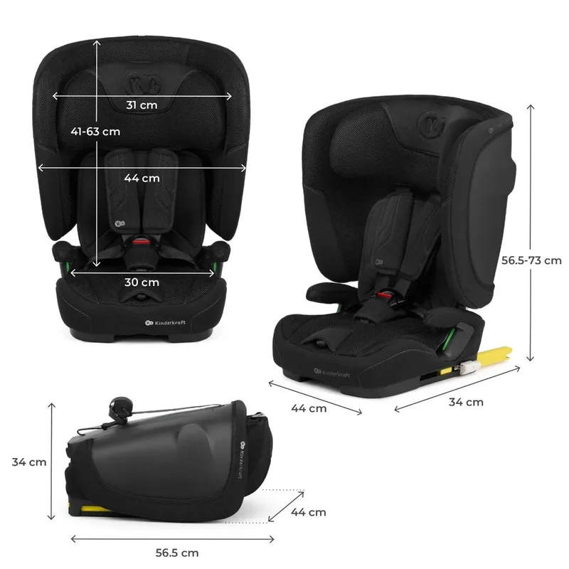 FIX2GO I-SIZE Autostoel – Autostoel tot 12 jaar - Meegroeiend – 76-150 cm by Kinderkraft in Black – product photo 2 of 4