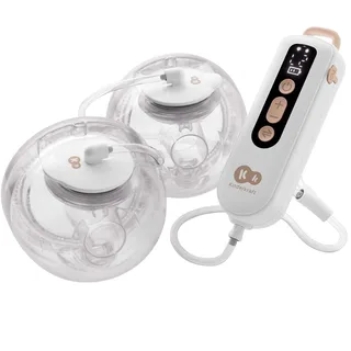GENTLEFLOW Hands-Free Dubbele Borstkolf – Elektrische – Draadloos & Zeer Stil - Drievoudig Systeem met 9 Niveaus - Licht – 2 x 180 ml Reservoir – 4 Borstschilden (17–24 mm) von Kinderkraft in Gold – Produktfoto 2 von 4