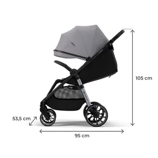 GRANDE 2 Buggy - Ruime zitting - Compact inklapbaar by Kinderkraft in Grey – product photo 3 of 3